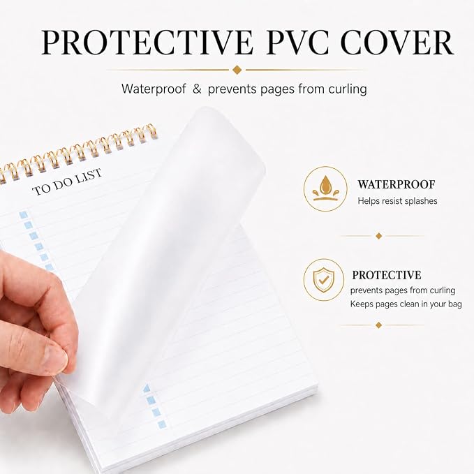 To Do List Notepad 3 Pack, Undated Daily Planner Notepad With To Do List Notebook Checklist Planner Spiral Waterproof Notepad for Office Supplies, School Planner, 52 Sheets/Pack, 5.5"*8.3" A5 Size