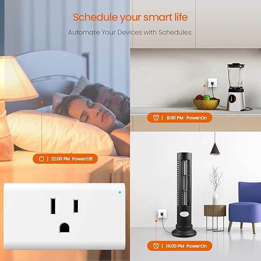 TENDA SP3 (2 Pack) Smart Plug WiFi Outlet Switch, Compatible with Alexa & Google Assistant for Voice Control, Timer & Schedule Function, Compact Design, UL FCC RoHS Certified, No Hub Required