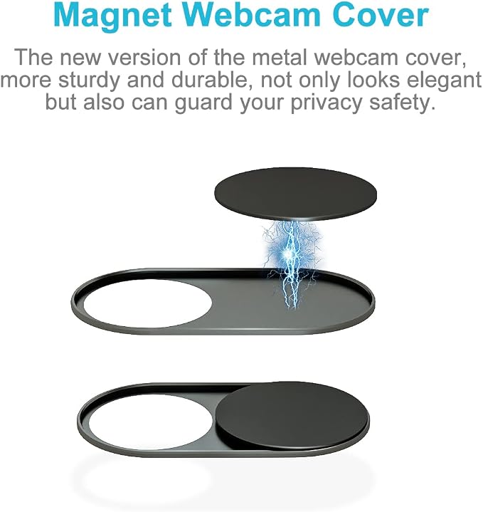 HKDGYHON Laptop Camera Cover Slide, Metal Webcam Cover, Super-Thin 0.023 inch Magnetic Camera Cover Slide, Protect Privacy, Compatible with MacBook, iMac, Laptop, PC, iPad, iPhone