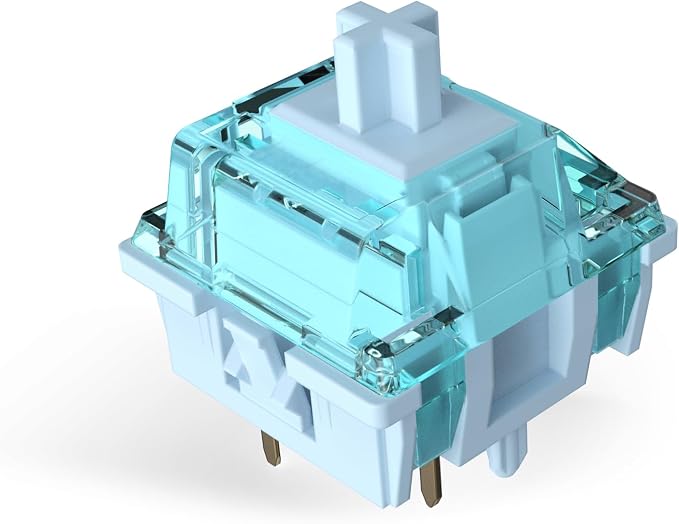 ELUTENG Ice Blue Mechanical Keyboard Switches 100 Pieces 48gf Tactile Switches for Gaming Mechanical Keyboards 5 Pins POM Stem Pre Lubed Key Switches Compatible with MX Mechanical Keyboard Switch Set