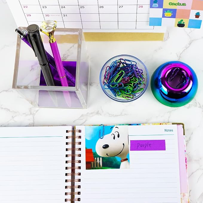 MEI YI TIAN Clear Acrylic Pencil Pen Holder Cup Colorful Rainbow Bottom Desk Organizer Makeup Brushes Holders for Office School Home Desktop Organizers Supplies