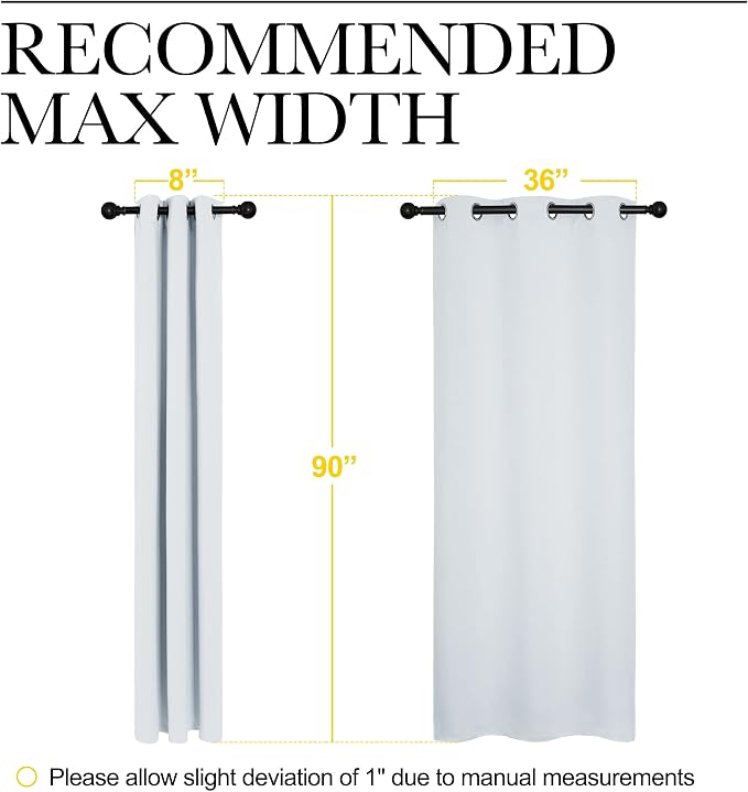 NICETOWN Room Darkening Long Curtains - Window Treatment Thermal Insulated Grommet Long Drapes for Living Room (2 Panels, 42 by 90, Greyish White)