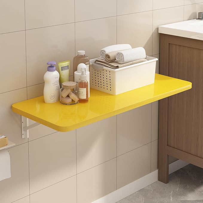 Wall Mounted Laundry Room Folding Table，Fold Down Desk for Small Spaces |Office|Study|Work Bench|Kitchen Dining Restaurant| Home Bar | Waterproof Easy to Install and Clean 39.4"×19.7"