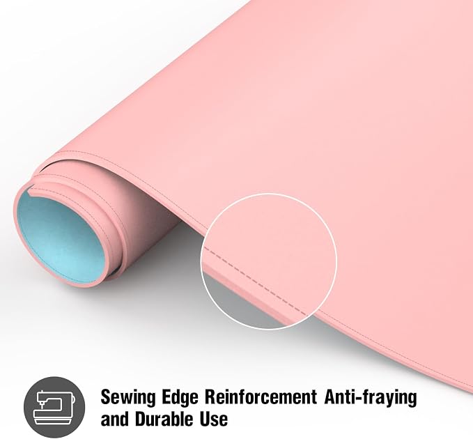 Makeup Mat for Protector,Craft Mats to Protect Table,Nail Art Table Mat,Dresser Protector Top Essentials,Vanity Desk Cover Pads,Dresser Cover Mats(Pink+Blue,31.5" x 15.7")