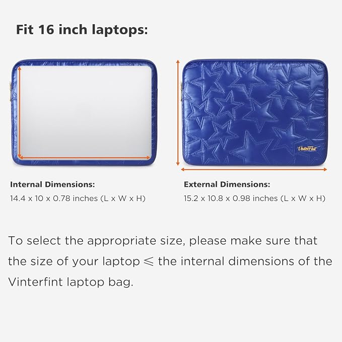 15 16 inch Laptop Sleeve Case for 15" MacBook Pro/Air M5 M4, 16" MacBook Pro M5 M4 Max, 15" Surface Laptop 7, 15" IdeaPad Slim 5i Gen 9 ｜ 3i Gen 8/9, 16.3" XPS 16, HP Laptop Bag Cover,Blue