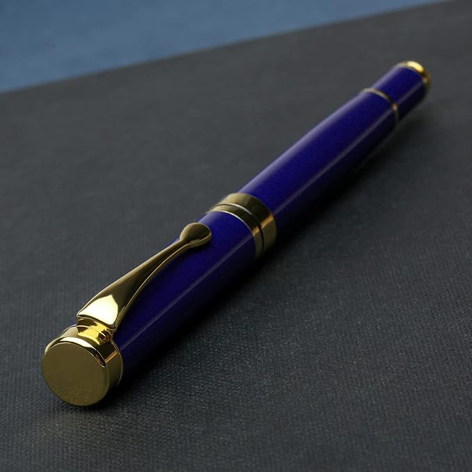 YIVONKA Luxury Ballpoint Pens Best Ball Pen Gift Set for Men & Women Professional Executive Office Nice BallPens Classy Gift Box Ballpoint Black Refill Line width 0.5mm (Blue Gold)