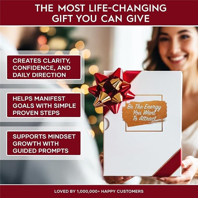 Deluxe Weekly and Monthly Planner | Law of Attraction Planner with Productivity App | 12-Month for Productivity, Gratitude & Goal Setting | Includes Foldable Vision Board, Gift Box & Stickers
