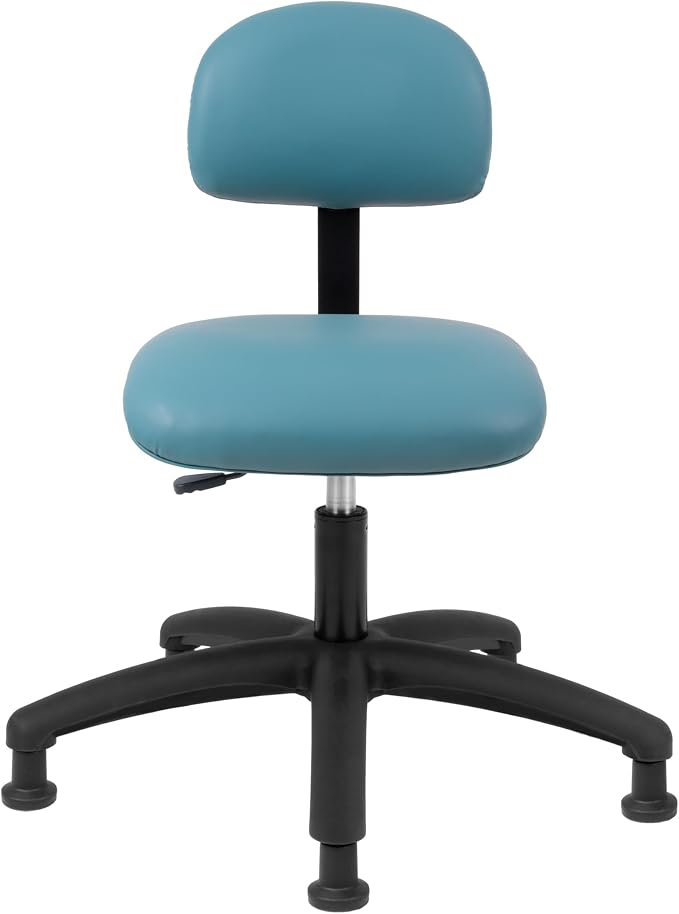 FSS Series Square seat Medium (19"-27") seat Height Chair. Fabric Vinyl - for Office, Garage, Desk, Shop, Kitchen, Computer, Doctor, Medical, Easy to Clean! (Aqua, Medium, Glides)