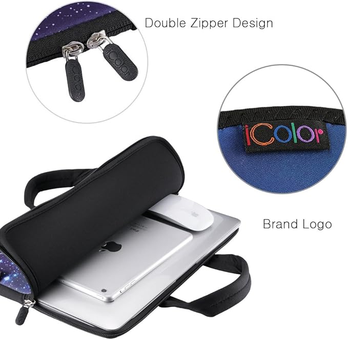 iColor 14 15 15.4 15.6 inch chromebook case Cover Bag Boys Laptop Handle Bag Computer Protect Case Pouch Holder Notebook Sleeve Neoprene Cover Soft Carrying Travel Case Cute Dog ICB-13