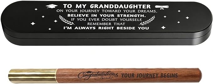 2026 Graduation Gifts for Granddaughter | Engraved Wooden Pen Gift Set
