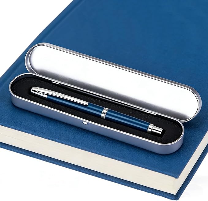 Jinhao 10 Retractable Fountain Pen, Pearl blue F Writing Pen with Converter and Pen Box