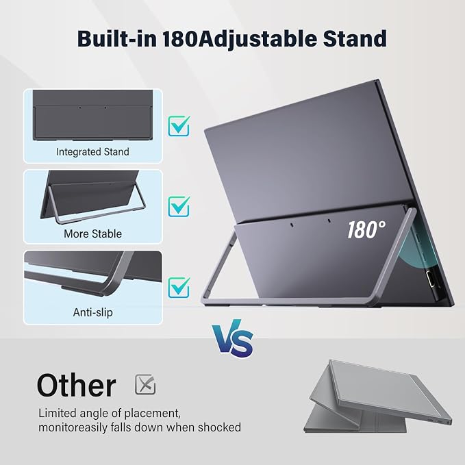 InnoView 15.6-Inch Portable Monitor, 120Hz 2K QHD, USB-C/HDMI, Travel Monitor for Laptop MacBook/Switch/PS5/Xbox (Adapter Not Included)
