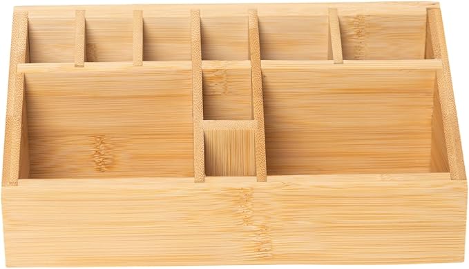 Bamboo Art Supply Organizer Pen Holder | Wooden Desktop Storage, For Artists, Office Supplies, Makeup Brushes, Minimalist Desk Accessory