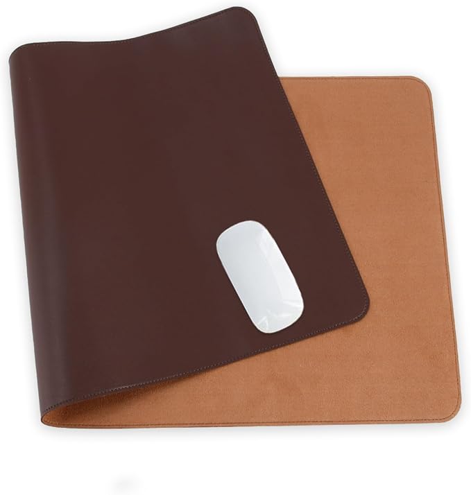 24 x 12 Inches Leather Desk Pad Protector, Non-Slip PU Leather Desk Mat, Laptop Desk Pad, Perfect for Office & Home Use (dark brown)