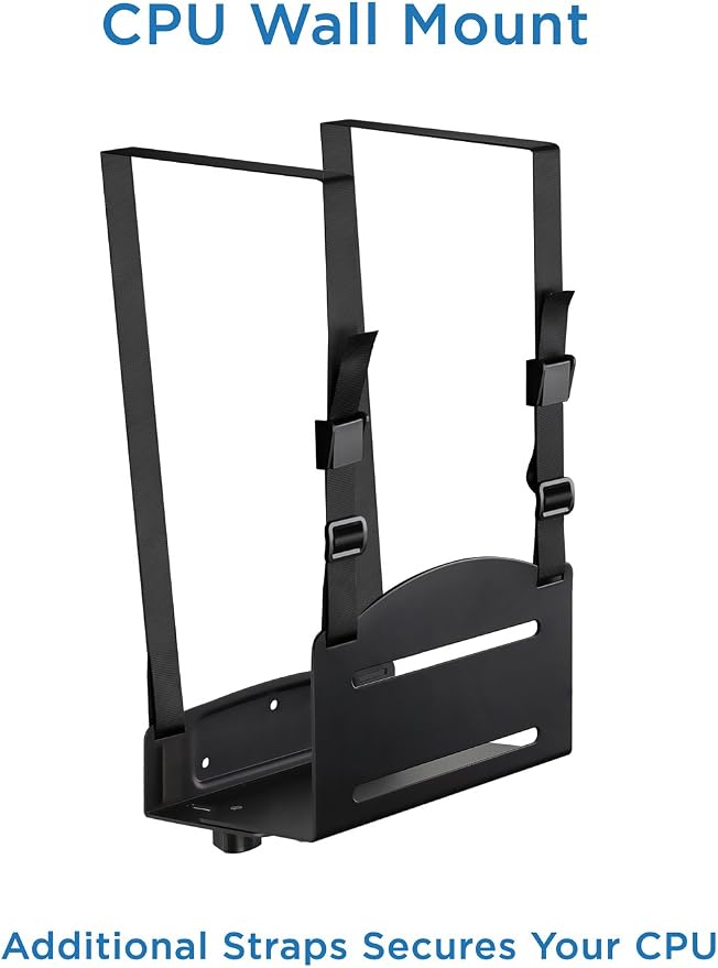 Mount-It! Monitor and Keyboard Wall Mount with CPU Holder, Height Adjustable Standing VESA Keyboard Tray, 25 Inch Wide Platform with Mouse Pad (MI-7919)