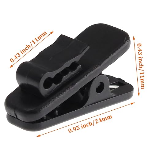 Bonsicoky Clips for Earphone Wire, 24 Pack, Black | Headphone Mount Cable Clothing Clip, For Fixing Earphone/Microphone Cord