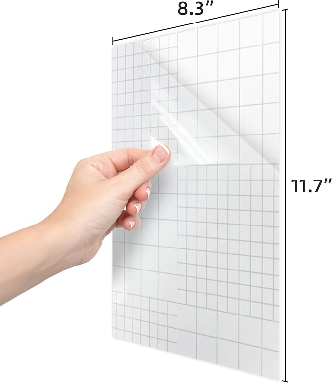 T&W SAME FILM 6 Pcs Dry Erase Board Sticker- Whiteboard Stickers-8.3''x11.7'' Removable Dry Erase Sheets- Fridge Dry Erase Paper for Wall/Desk/Refrigerator/Door/Locker/Home/Office/Classroom (Clear)