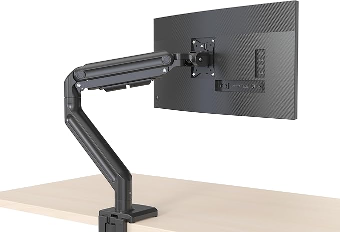 Redragon GMK916 Ultrawide Monitor Mount with USB - Gas Spring Adjustable Arms with VESA 75/100mm, 15-49 Inch Screen Compatibility, C Clamp & Grommet Base, Cable Management, 44lbs Load Capacity