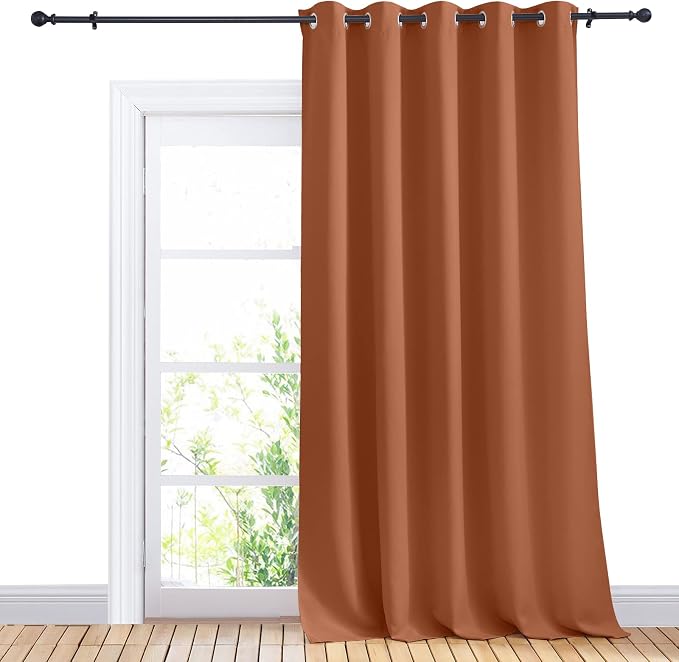 NICETOWN Window Blackout Curtain Panel for Living Room, Burnt Orange, 1 Panel, 70 x 95 inch, Thermal Insulated Blackout Drape/Drapery for Loft, Guestroom