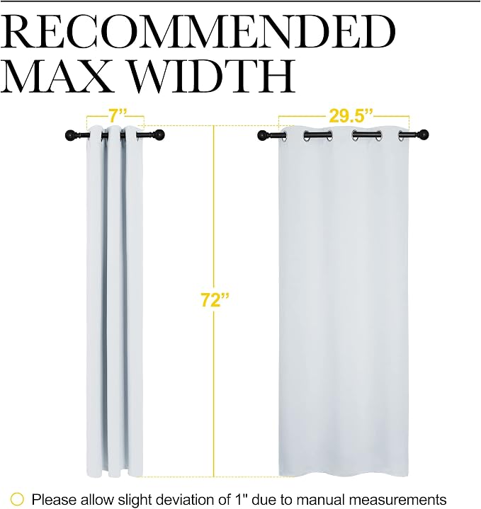 NICETOWN Room Darkening Draperies Curtains, Window Treatment Thermal Insulated Grommet Room Darkening Curtains/Drapes for Bedroom (Greyish White, 2 Panels, 34 by 72)