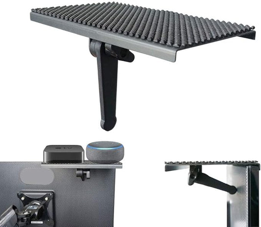 YOKEPO Platform Solid Screen Shelf Adjustable Mount Desktop PC Monitor Used to Place Cable Box Speakers Apple TV PlayStation Camera Frames Remote (Black, New 8 inch)