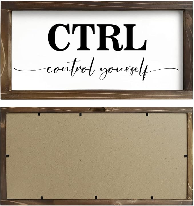 Pinetree Art Motivational Wall Decor for Office, Set of 3 Rustic Wooden Framed Signs, CTRL ALT DEL Inspirational Wall Art for Home Office, Classroom, Desk Wall, Positive Mindset Decor, (6"x12"x3)
