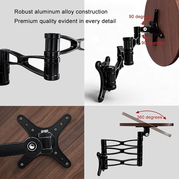 Foldable Floating Nightstand Rotate Brackets,Small Coffee Tables for Small Spaces Wall Side Table Bracket,Bathroom Table Wall Mounted Hinges,Suitable for DIY Side Tables,Nightstands,etc