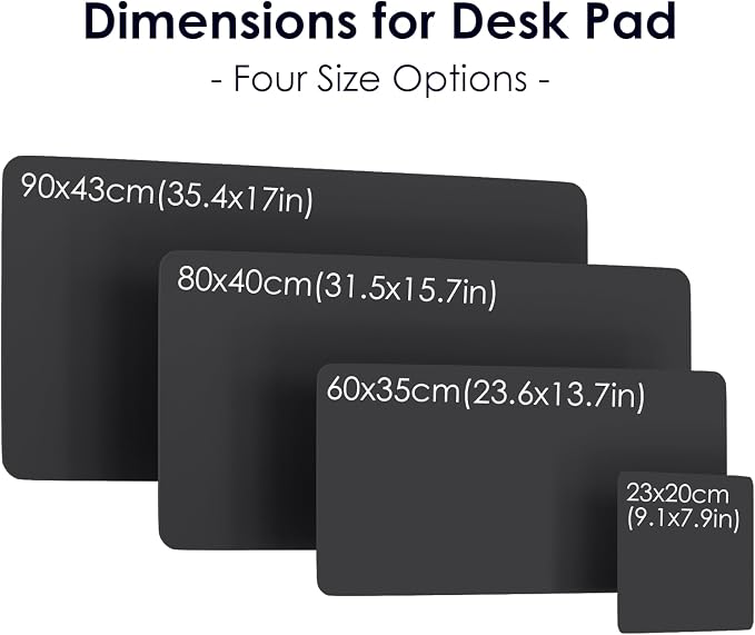 Leather Desk Pad Protector, Waterproof Mouse Pad, PU Desk Mat, Office Desk Cover, Desk Writing Mat for Office/Home/Work/Cubicle (Black) 9x8 in