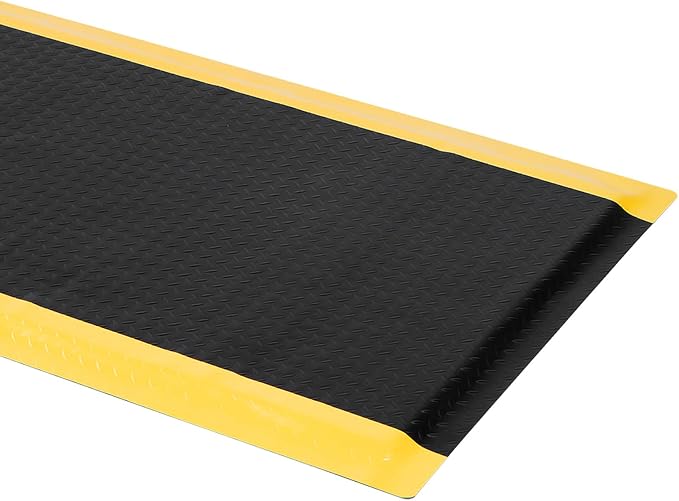Anti Fatigue Mat 3x6 Ft 15/16" Thick Soft Sponge Ergonomic Mat | Floor Mat Reinforced Diamond Stud Dependable Standing Mat for Foundry Forge Casting Mold Compact Support Full Day