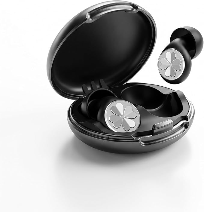 45dB Ear Plugs for Sleeping, Soft Silicone for Side Sleepers, 4 Sizes | Reusable soft silicone with XS/S/M/L sizes for side sleepers, concerts, flights and hotels; carrying case included.