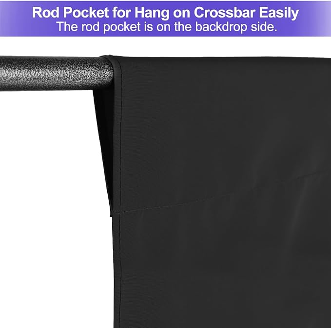JINSUI Black Backdrop Photo Background Photography Photoshoot 10x20 ft | High-density fabric, large and thick, ideal for birthday party, portrait, video studio, durable and wrinkle-resistant.