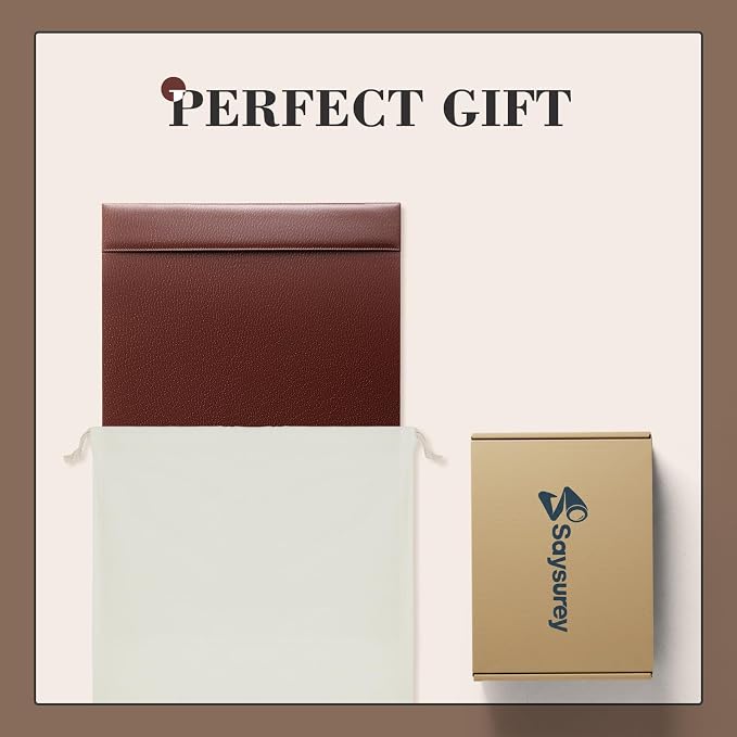 26.5 x 17.3 Inch Leather Desk Pad Protector with Side Rails, Executive Office Desk Mat for Home Workspace, Writing Surface, Mouse & Keyboard Pad, Elegant Gift for Men Dad Husband(Brown)