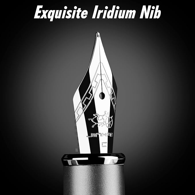 JINHAO Fountain Pen Medium Nib, Includes Ink Cartridges & Converter, Perfect Weight, Optimal Flow, No Skips
