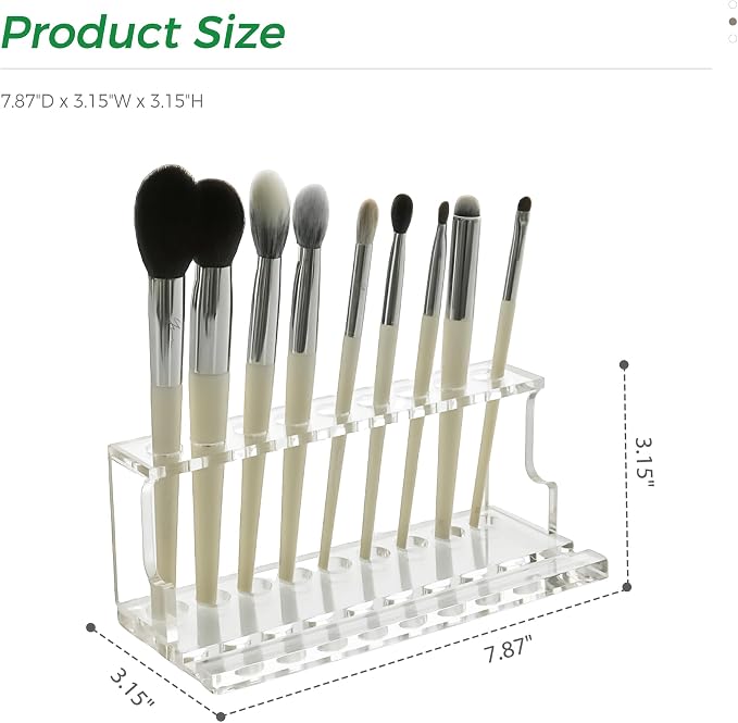 9 Compartments Acrylic Pen Holder for Desk, Clear Pencil Organizer, Desk Organizers and Accessories, Makeup Brush Holder & Pen Organizer, Office Stationary Storage for Desk, School, Home