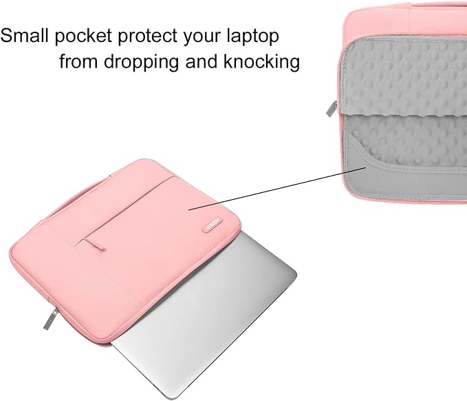 MOSISO Laptop Case 16 inch, 15-15.6 inch Laptop Sleeve with Handle Compatible with MacBook Pro 16 M5 M4 M3 M2 M1, HP Acer Dell Lenovo ASUS, Polyester Multifunctional Computer Bag, Chalk Pink