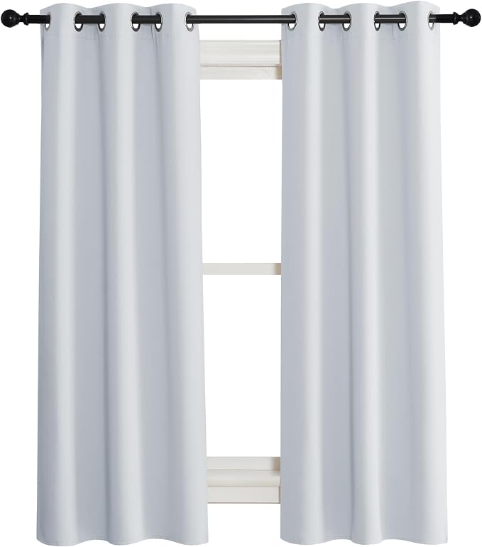 NICETOWN Room Darkening Window Treatment Curtain, Cloud Grey, Single Panel, 34 by 72, Energy Smart Thermal Insulated Block Out Sunlight Shade & Blind for Bedroom with Grommet Ring Top
