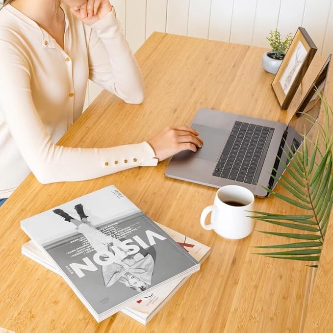 FLEXISPOT EN1 Bamboo Single-Piece Standing Desk, 55 x 28 Inches Ergonomic Desk for Home Office and Gaming (Black Frame + Bamboo Top, 2 Packages)