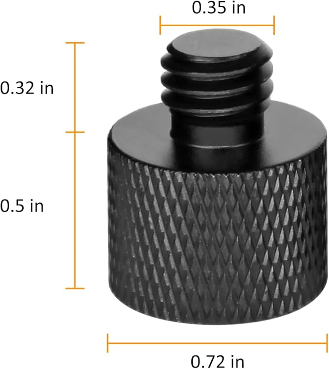 Mic Stand Adapter 5/8 Female to 3/8 MaleThread Screw, 5/8 to 3/8 Adapter for Microphone Stand Mount to Camera Tripod Converter Screw 2 Pack