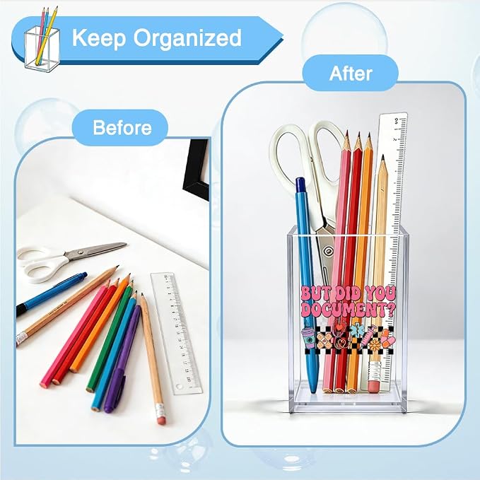 But Did You Document Acrylic Organizer Pencil Pen Holder, Funny Nurse Desk Organizer, Cute Checkerboard Pen Cup for Nurse Nursing Student Medical Worker RN LPN, Nurse Appreciation Week Gifts