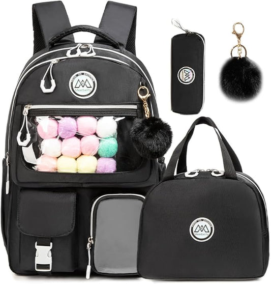 Cute Backpack for Girls Aesthetic Backpack School Backpack for Girls Backpack with Lunch Box Back to School Supplies