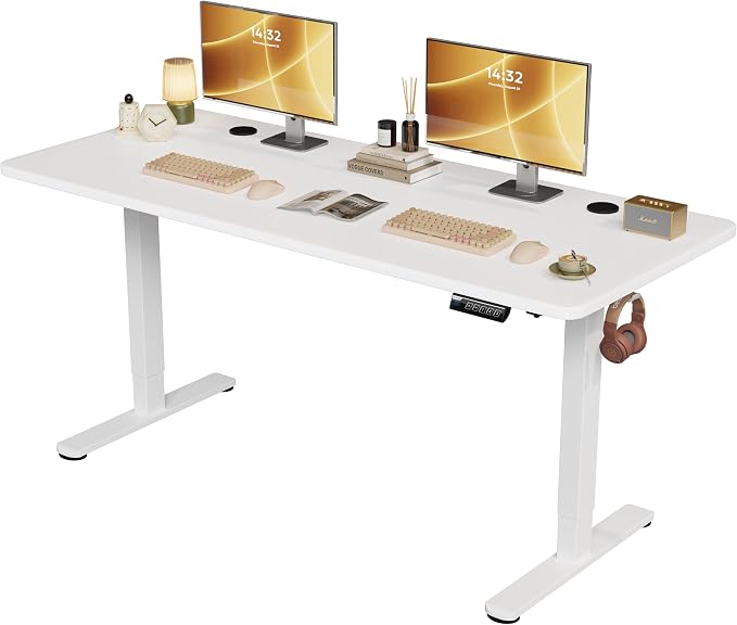 Monomi 71" Electric Standing Desk for Home Office - Large 1.8-Meter Adjustable Height Desk, 176 lbs Capacity, 4 Memory Presets, Quiet Motor & Anti-Collision (White)