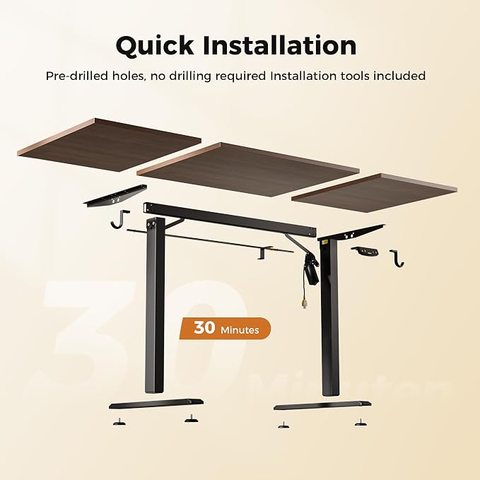 Agilestic Electric Standing Desk, 63 x 23.6 Inches, Dark Walnut