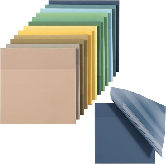 Mr. Pen- Transparent Sticky Notes, 3”x3”, Coastal Calm, 12 Pads, 600 Sheets, Bible Journaling Sticky Notes, See Through Sticky Notes, Stocky Notes for Bible Journaling