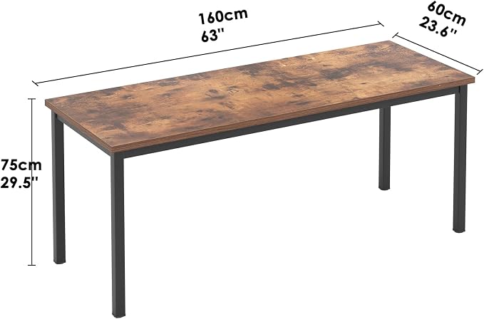 Need Large Computer Desk 63IN Large Home Office Desk,Heavy Duty Modern Simple Computer Table,Modern Sturdy PC Table for Work/Writing/Gaming/Study/Meeting Rustic Brown AC3FB(160 * 60)