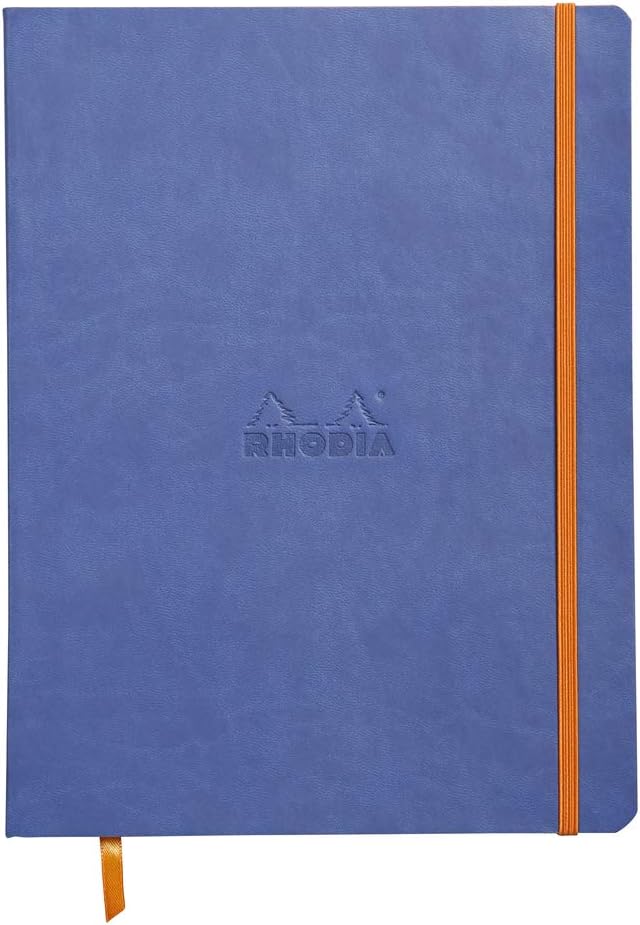 Rhodia Rhodiarama SoftCover Notebook - 80 Dots Sheets - 9 3/4 x 7 1/2 - Sapphire Cover (117558C)