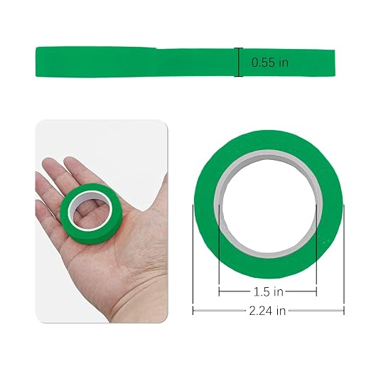 UMETDO 8PCS Colored Masking Tape - Green Painters Tape, Tape for Kids Art Supplies, Great for Crafts, Labeling, DIY Decorative, 1/2 Inch Colored Tape Rolls- Tiny Size