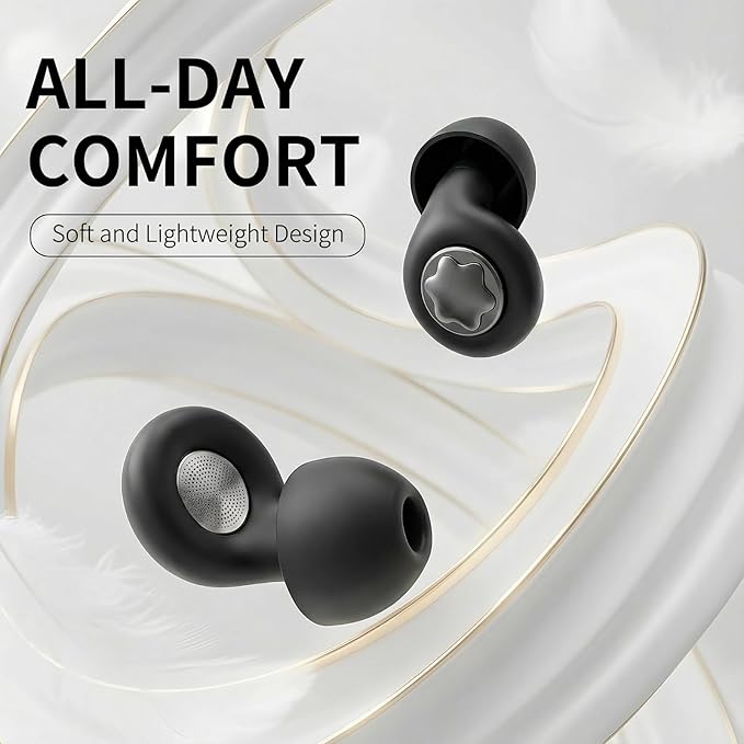 Ear Plugs for Sleeping 45DB Noise Cancelling: Ultra-Comfy Reusable Noise-Reducing Earplugs for Sleeping & Travel & Work Hearing Protection Earbuds with 8 Tips(XS,S, M, L Size)