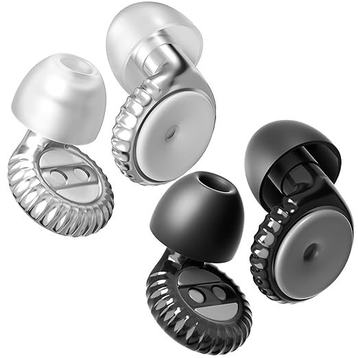 Concert Ear Plugs, 2 Pairs Silicone Reusable Soft High Fidelity Noise Cancelling Ear Plugs for Concerts, Festival, Sleep, DJs, Musicians, Noisy Workplace, Focus, Travel, Work