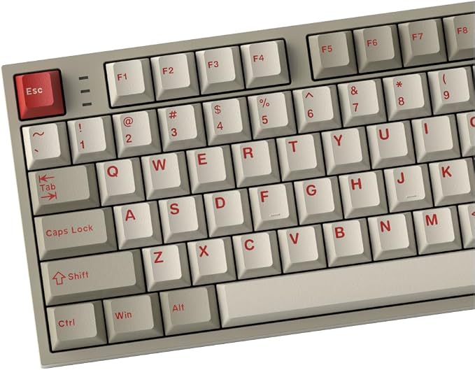 Guffercty kred Cherry Profile PBT Keycaps 156 Key Set, Fade Resistant Custom Keycaps Fit 60%/65%/75%/80%/TKL/100% Mechanical Keyboard (Classic Retro)