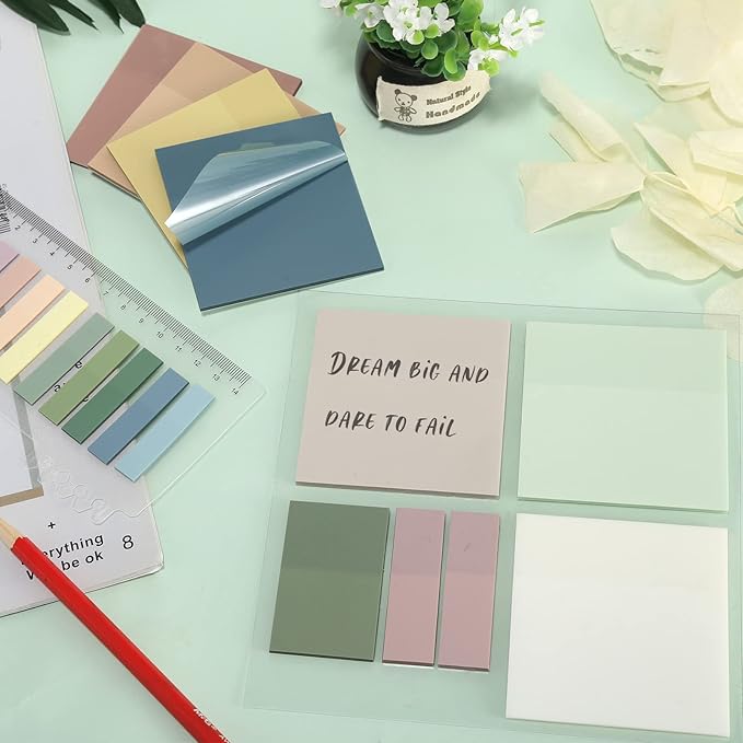 ONEDONE Transparent Sticky Notes 700 Sheets -Clear Sticky Notes for Annotating Books Translucent Book Tabs Book Page Markers Office & School Supplies